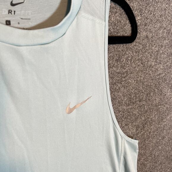 Nike Shirt Womens Large Blue Tank Top Racerback Performance Stretch Flowy - Picture 5 of 10